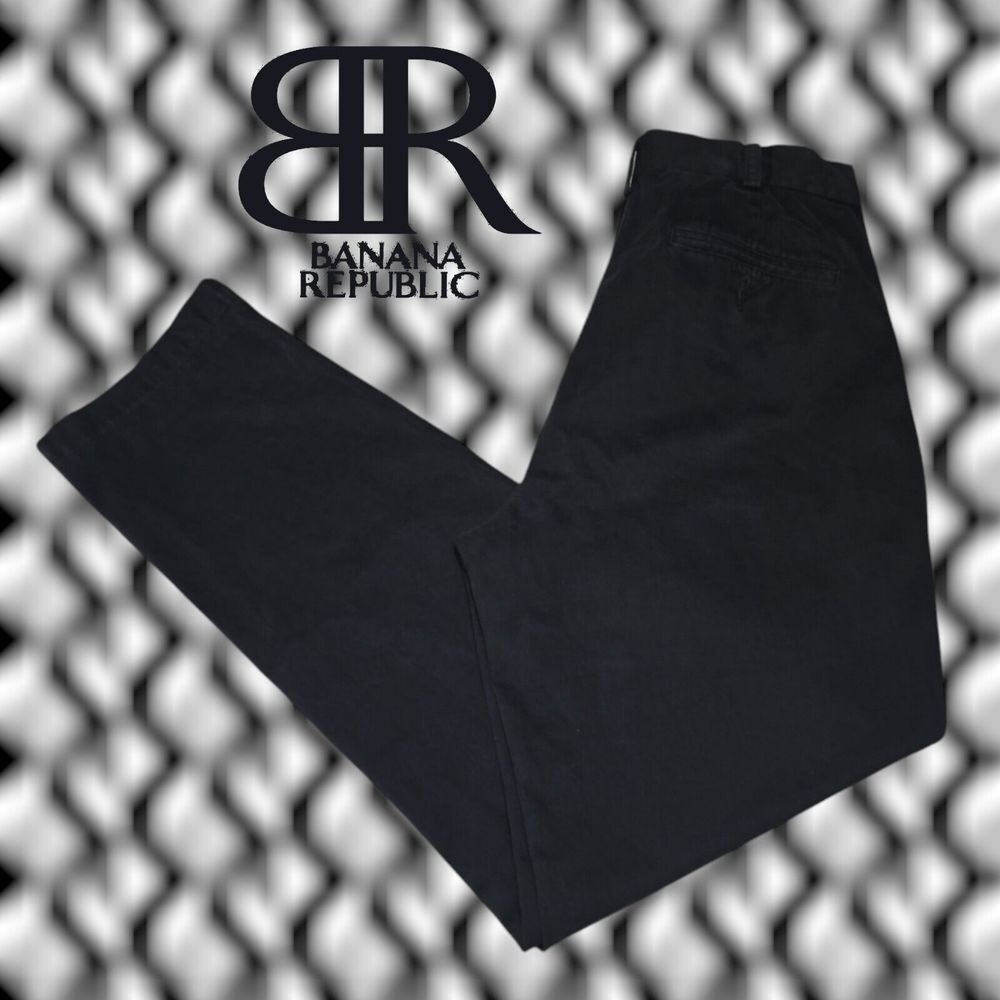 Banana Republic Men's Emerson Straight Fit Chino Pants Black 30x33 Actual